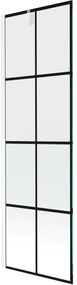 Mexen Next, vaňová zástena 1-krídlová 60 x 150 cm, fixné krídlo, 6 mm číre sklo s čiernym vzorom, biely profil, 895-060-000-00-77-20