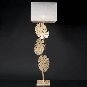 Dizajnérska stojaca lampa Lizia s lístkovým zlatom