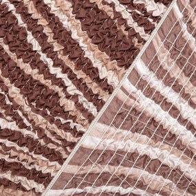 Bielastické poťahy UNIVERSO NOVÉ žíhané hnedé rohová sedačka (š. 350 - 530 cm)