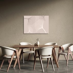 Sklenený obraz - Béžové listy N⁰6 (70x50 cm)