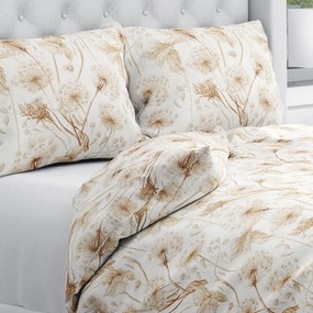 Biante Bavlnené posteľné obliečky Sandra SA-518 Jesenné púpavy na bielom Predĺžené 140x220 a 70x90 cm