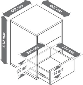 Nočný stolík typu boxspring