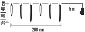 EMOS LED vianočná girlanda – 6x cencúľ 2m DCPC06