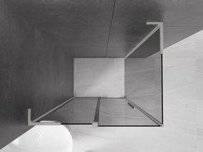 Mexen Velar L, sprchový kút s posuvnými dverami 110 x 120 cm, 8mm šedé sklo, brúsená oceľ, 871-110-120-43-97