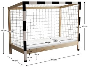 Detská posteľ 90 cm Facilmente (prírodná + biela + čierna) (s roštom) (s úl. priestorom). Vlastná spoľahlivá doprava až k Vám domov. 1116345