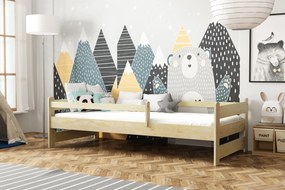 Detská posteľ z masívu borovice FILÍPOK - 200x90 cm - prírodná borovica