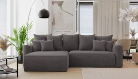 Rohová sedačka Baria (L) (sivočierna). Akcia -20%. Vlastná spoľahlivá doprava až k Vám domov. 1133095