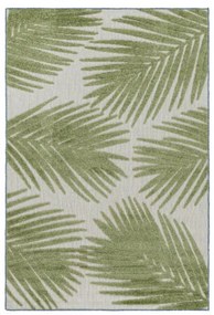 Šnúrkový koberec Bahama 3D listy, zelený