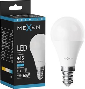 Mexen Nova, LED žiarovka E14, G45, 9W, studená - 6500K, 945 lm - L101-E14-0965-01