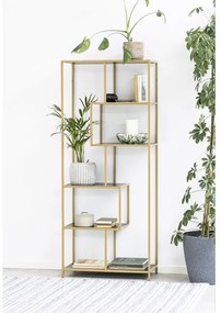 Čierna/zlatá knižnica 77x185 cm Seaford – Actona