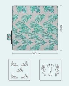 Songmics Pikniková deka Tropical 200x200 cm vzorovaná
