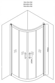 Sprchová kabína MEXEN RIO 80x80 cm čierna
