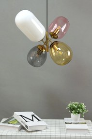 Toolight Toolight, Stropné svietidlo zo skla viacfarebné E14 60W APP436-4C, OSW-00565