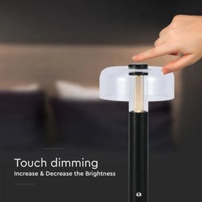 LED stmievateľná dobíjacia stolná lampa LED/1W/5V 3000K 1800 mAh čierna