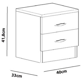 Nočný stolík SINE 42x40 cm biela