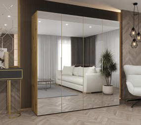 Šatníková skriňa 200 cm Mirabella 3 (dub artisan + kašmír). Akcia -20%. Vlastná spoľahlivá doprava až k Vám domov. 1126469