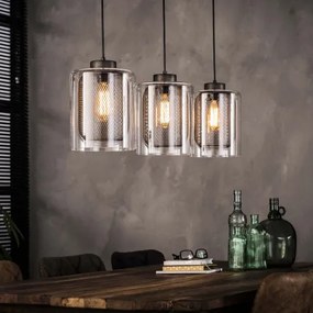 Luster 72-52 3 x Ø20cm Grid glass - PRODUKT JE SKLADOM U NÁS - 1Ks - Komfort-nábytok