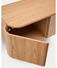 Závesná skrinka pod umývadlo v dekore jaseňa v prírodnej farbe 90x35 cm Salaya – Kave Home