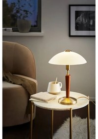 Sivo-hnedá stmievateľná stolová lampa so skleneným tienidlom (výška 35 cm) SOLO 1 – EGLO