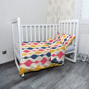 Sablio Mikroplyšové detské obliečky do postieľky Farebné krivky - 120x90 / 40x60