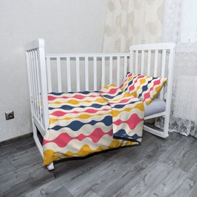 Sablio Mikroplyšové detské obliečky do postieľky Farebné krivky - 120x90 / 40x60