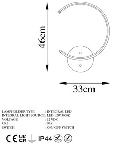 Čierne LED nástenné svietidlo ø 10 cm Moon – Opviq lights