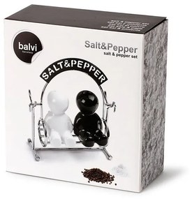 Soľnička a korenička so stojanom Salt &amp; Pepper – Balvi