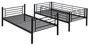 Posteľ Bunky 90 x 200 cm, patrová, čierna