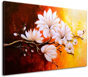 Gario Ručne maľovaný obraz Farebné magnólie Rozmery: 100 x 70 cm