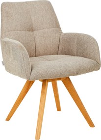 XXXLutz STOLIČKA S PODRÚČKAMI, tkaná textília, taupe Linea Natura - Stoličky - 002315000803