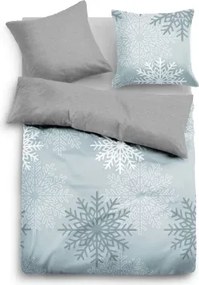 Biber obliečky Snehové vločky, modro-šedé%