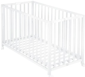 Biela skladacia postieľka na kolieskach 60x120 cm Fold up – Roba