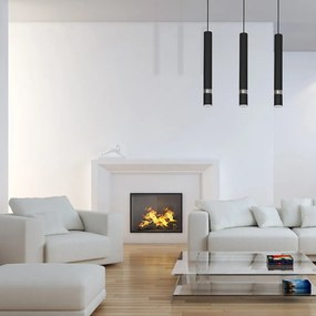 Závesné svietidlo Joker, 3x čierne kovové tienidlo, b/ch