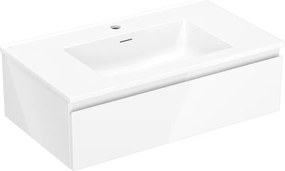 Mexen Orio, kúpeľňová skrinka 80 cm s umývadlom Otis, 1 zásuvka, biela lesklá, 91A10-08023-1-BF00-W18M00