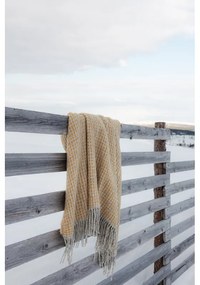 Vlnená deka Havas 140x180, prírodne farbená oranžová / Finnsheep