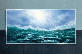 Skleneny obraz Morská búrka príroda