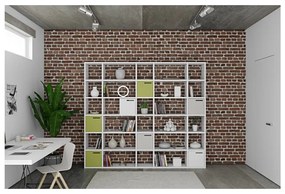 Biela knižnica TemaHome Pombal, šírka 255 cm