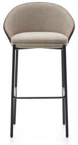 Hnedá/béžová barová stolička (výška sedadla 77 cm) Eamy – Kave Home