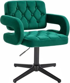 LuxuryForm DESIGN Stolička ADRIA VELUR na čiernom kríži - zelená
