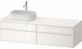 DURAVIT Zencha závesná skrinka pod umývadlo na dosku (umývadlo vľavo), 4 zásuvky, 1600 x 550 x 442 mm, biela/biela super matná, ZE4824L64840000