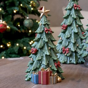 Zelený vianočný stromček s darčekmi Noël Tree z polyresinu – Ø 12*20,5 cm