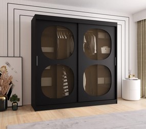 Šatníková skriňa 200 cm Boomer 2 (čierna). Akcia -20%. Vlastná spoľahlivá doprava až k Vám domov. 1126260