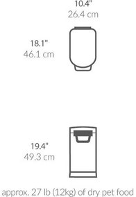 Simplehuman Kontajner na suché krmivo s poistkou 25 l, čierna mat, 25 l