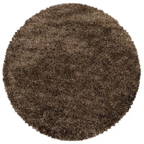 Tmavohnedý okrúhly koberec ø 120 cm Fluffy – Ayyildiz Carpets