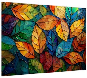 Sklenený obraz - Mozaika z listov (70x50 cm)
