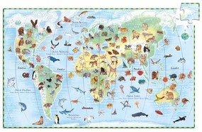 Vyhľadávacie puzzle s plagátom - Zvieratá sveta - 100 ks