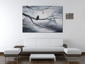 Gario Ručne maľovaný obraz Vtáčia romantika v Paríži Rozmery: 70 x 100 cm