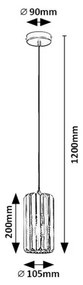 Rabalux 72254 závesný jednoramenný luster Veness, dymová