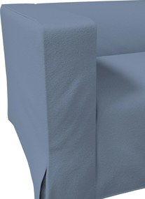Poťah na sedačku Klippan pre 2 osoby dlhý s rohovými záhybmi farba produktu modrá látka zapletaná