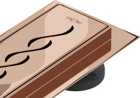 Mexen Flat 360° M18 sprchový žľab 60 cm, ružové zlato, 1623060-40